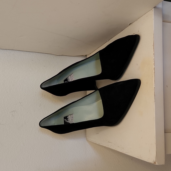♤ Charles Jourdan Black Suede Heels